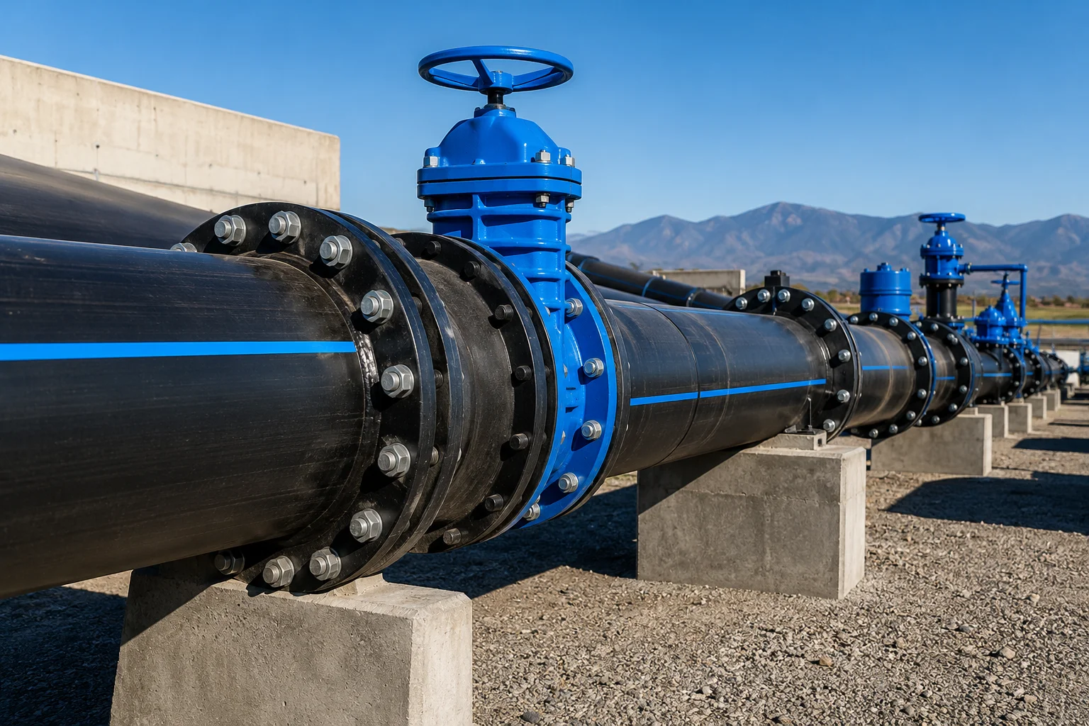 Tuberías y conducción HDPE en entorno industrial